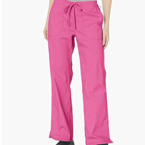 NWT Code Happy Women's Mid Rise Flare Drawstring scrub Pants, pink